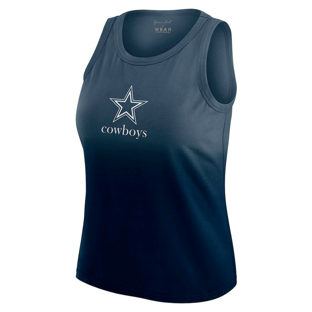 Dallas Cowboys WEAR by Erin Andrews x Gracie Hunt Women's Ombre Tank Top Navy | NFL