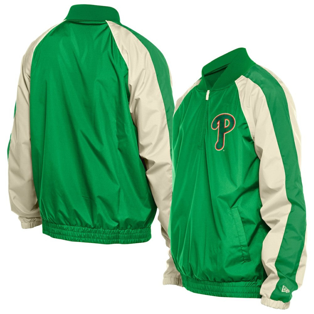 Philadelphia Phillies New Era St. Patrick's Day Ripstop Raglan Quarter-Zip Windbreaker - MLB