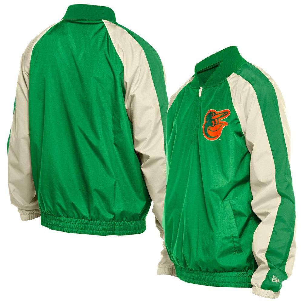 Baltimore Orioles New Era St. Patrick's Day Ripstop Raglan Quarter-Zip Windbreaker - MLB