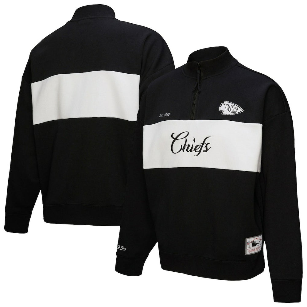 Kansas City Chiefs Women's Quarter-Zip Jacket Black | Mitchell & Ness