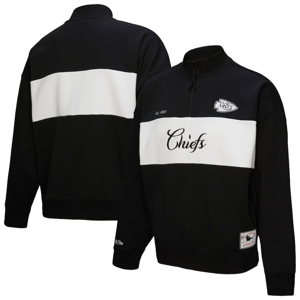 Kansas City Chiefs Women's Quarter-Zip Jacket Black | Mitchell & Ness