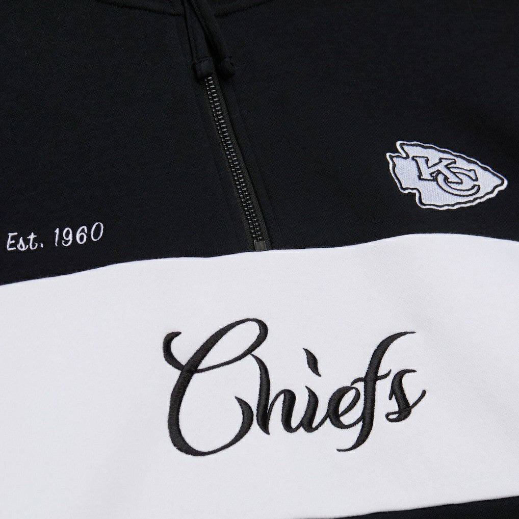 Kansas City Chiefs Women's Quarter-Zip Jacket Black | Mitchell & Ness