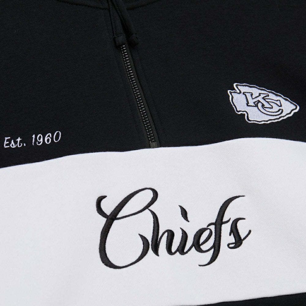 Kansas City Chiefs Women's Quarter-Zip Jacket Black | Mitchell & Ness