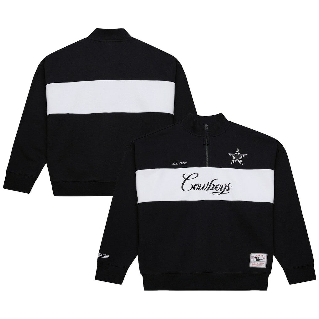 Dallas Cowboys Women's Quarter-Zip Jacket Black | Mitchell & Ness