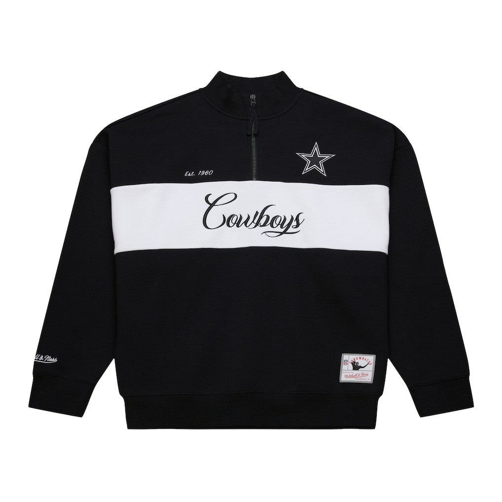 Dallas Cowboys Women's Quarter-Zip Jacket Black | Mitchell & Ness
