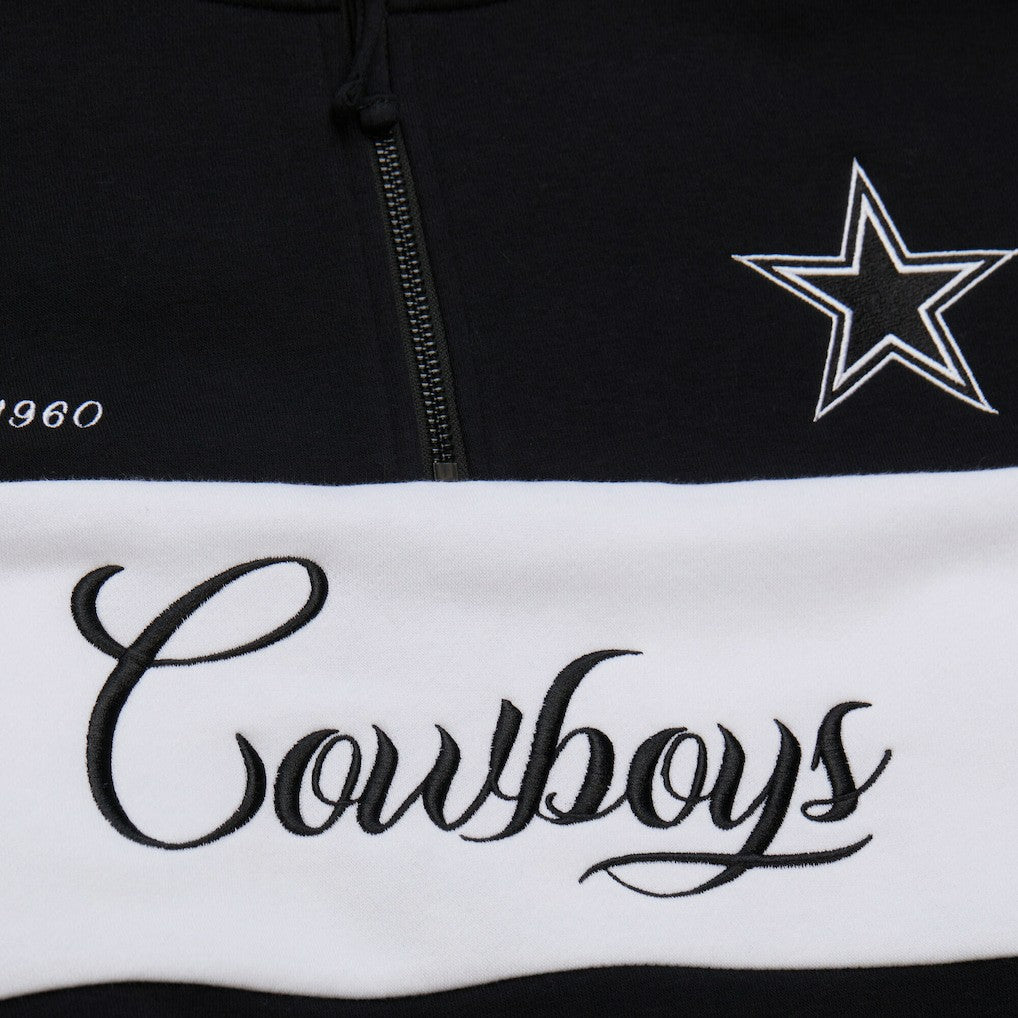 Dallas Cowboys Women's Quarter-Zip Jacket Black | Mitchell & Ness