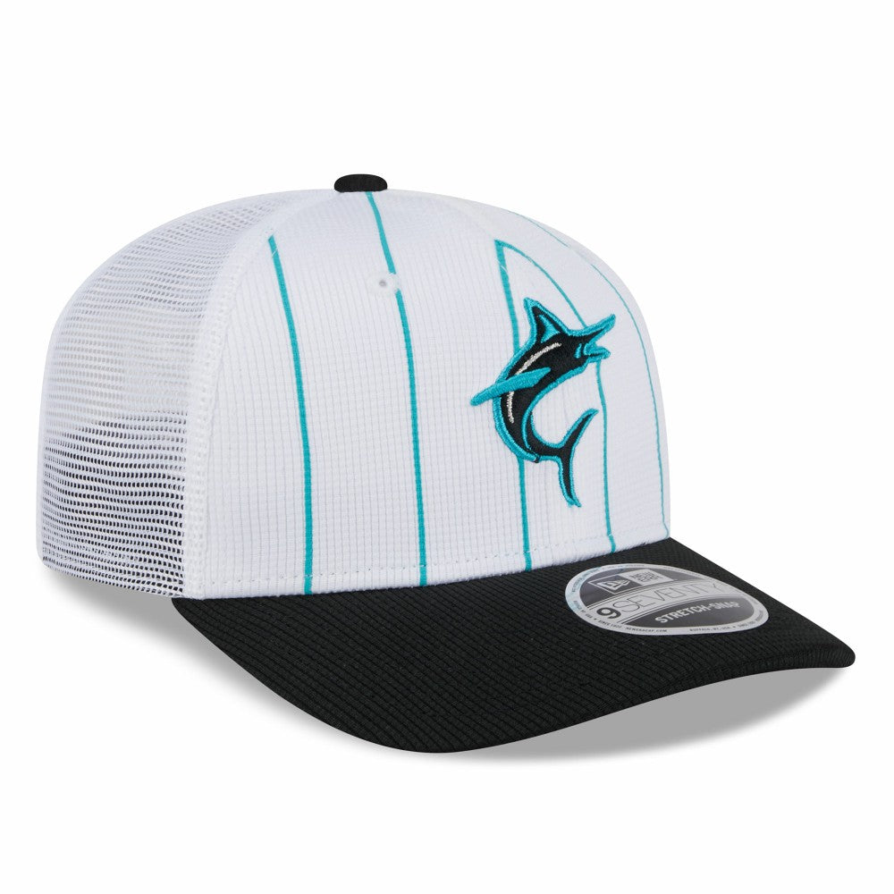 Miami Marlins New Era 2025 Batting Practice 9SEVENTY Stretch-Snap Trucker Hat - MLB