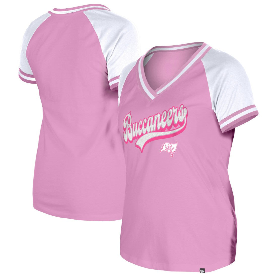 Tampa Bay Buccaneers New Era Women's Mommy & Me V-Neck T-Shirt Pink | NFL