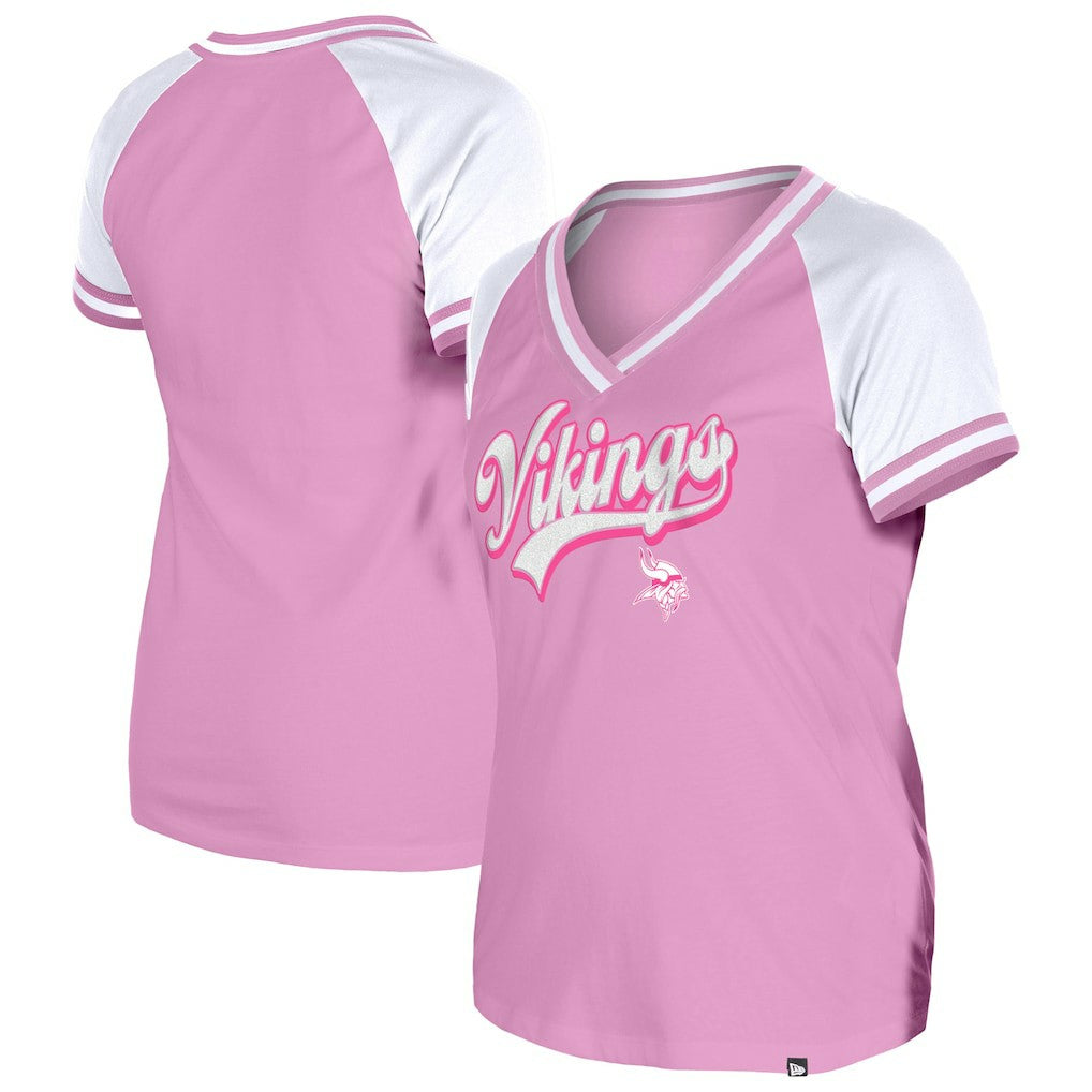 Minnesota Vikings New Era Women's Mommy & Me V-Neck T-Shirt Pink | NFL