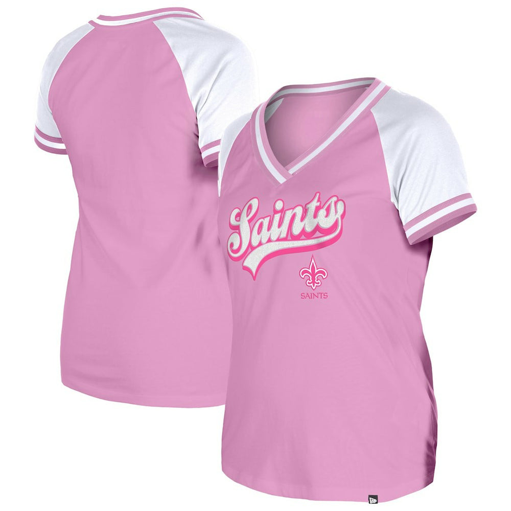 New Orleans Saints New Era Women's Mommy & Me V-Neck T-Shirt Pink | NFL