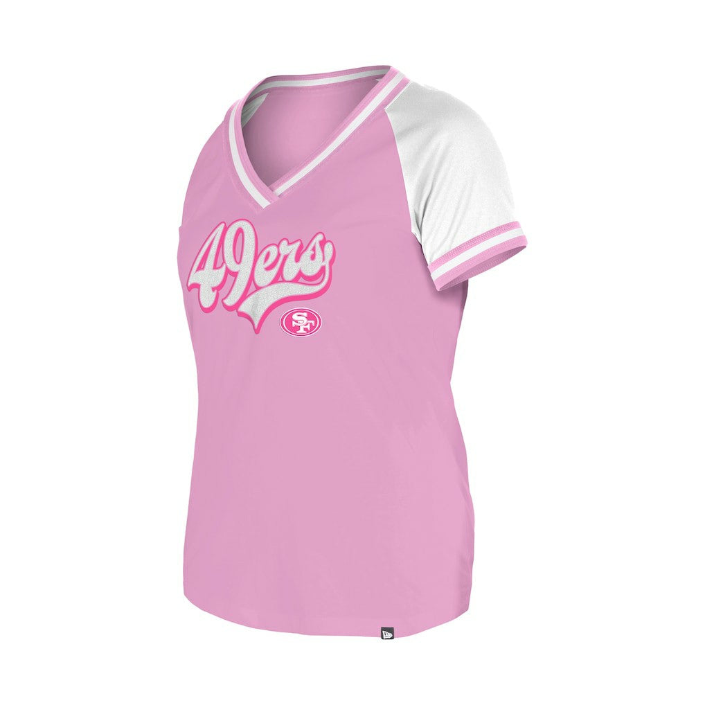 San Francisco 49ers New Era Women's Mommy & Me V-Neck T-Shirt Pink | NFL