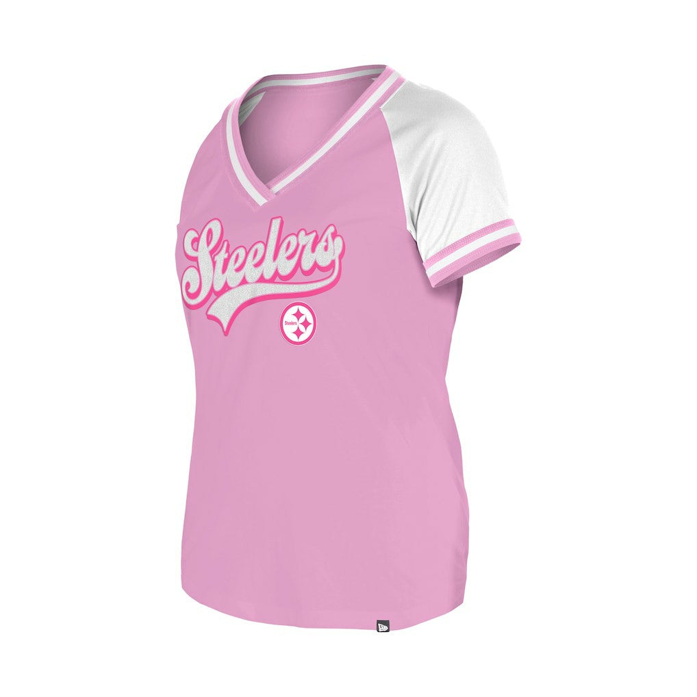 Pittsburgh Steelers New Era Women's Mommy & Me V-Neck T-Shirt Pink | NFL