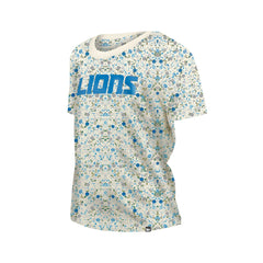 Detroit Lions New Era Women's Glam Game Floral Scoop Neck T-Shirt Cream | NFL