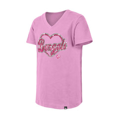 Cincinnati Bengals New Era Girls Youth Flip Sequins V-Neck T-Shirt Pink | NFL
