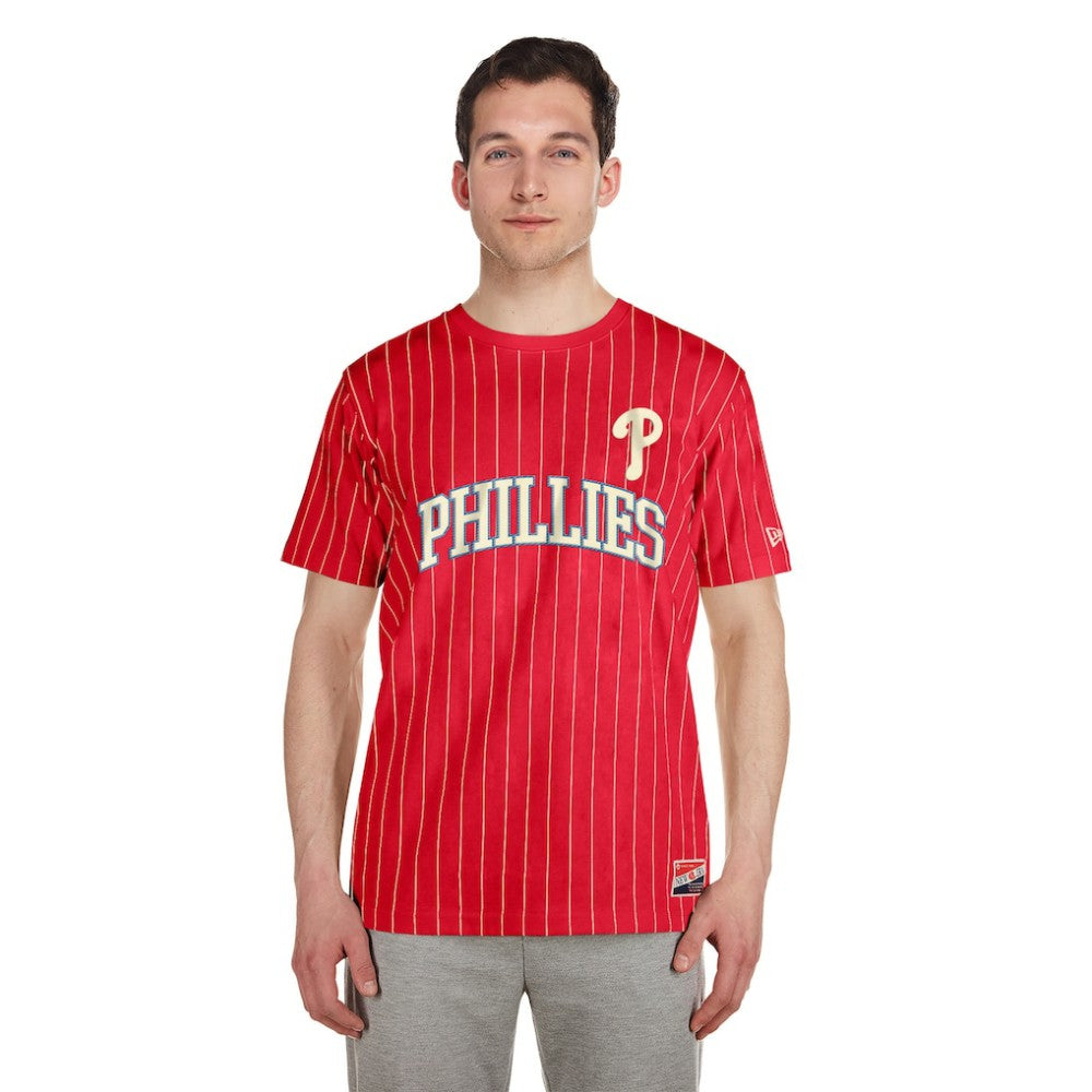 Philadelphia Phillies New Era Throwback Pinstripe T-Shirt - MLB