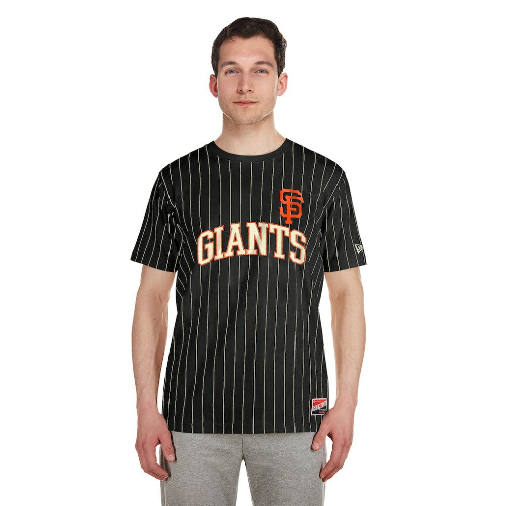 San Francisco Giants New Era Throwback Pinstripe T-Shirt - MLB