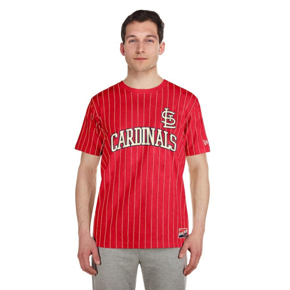 St. Louis Cardinals New Era Throwback Pinstripe T-Shirt - MLB