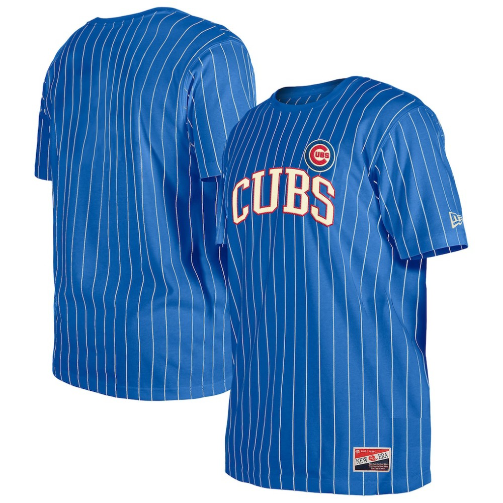 Chicago Cubs New Era Throwback Pinstripe T-Shirt - MLB