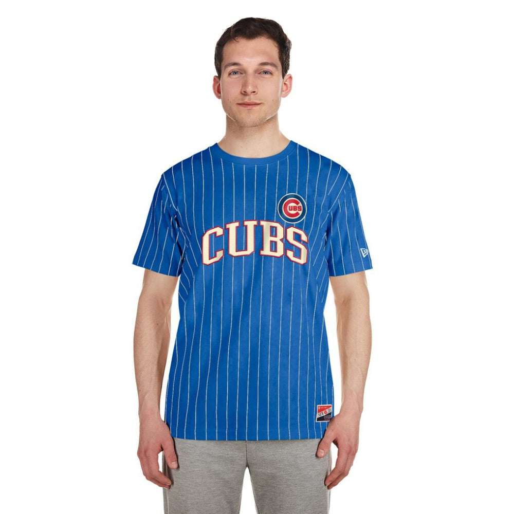 Chicago Cubs New Era Throwback Pinstripe T-Shirt - MLB