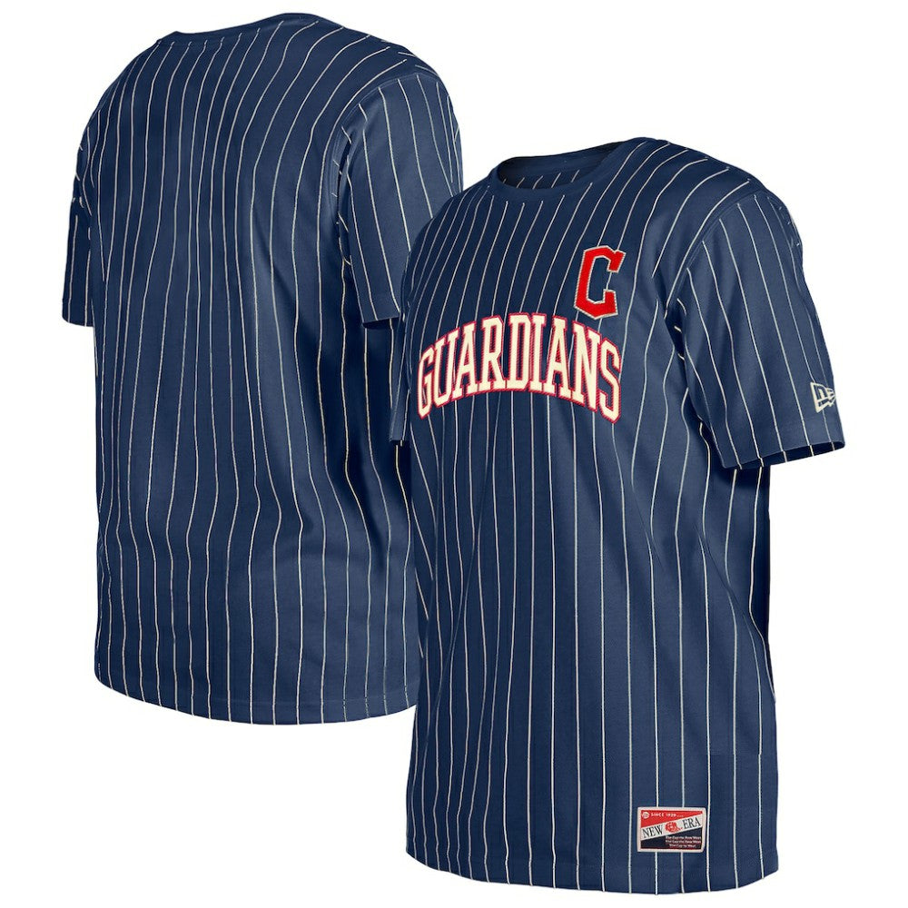 Cleveland Guardians New Era Throwback Pinstripe T-Shirt - MLB