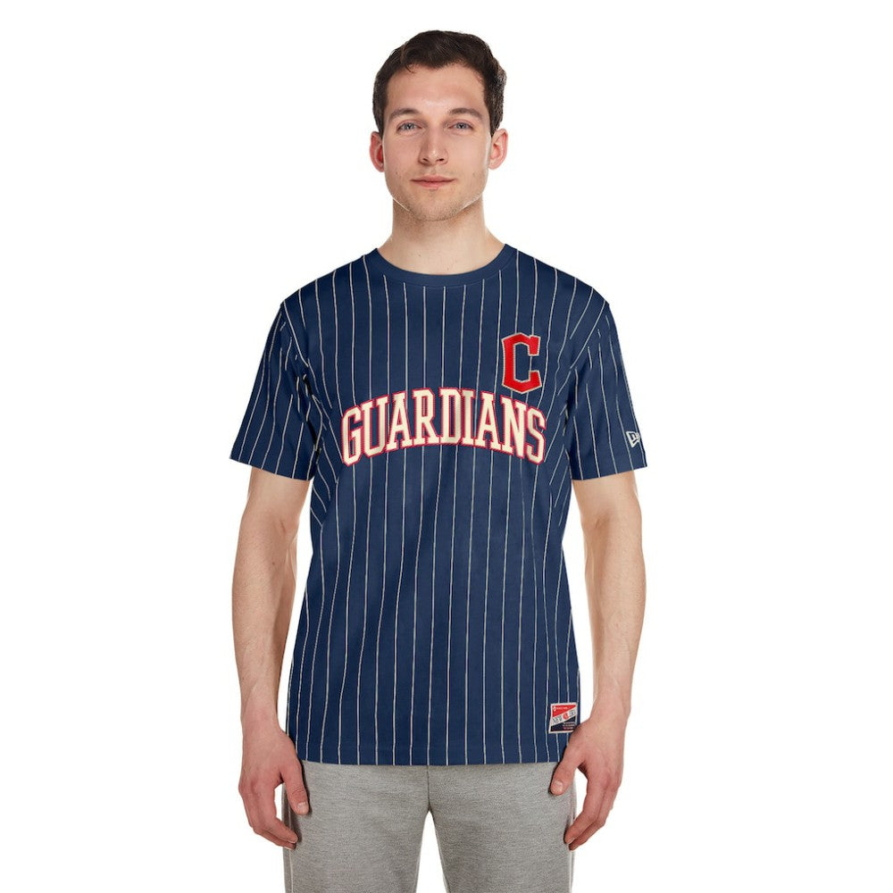 Cleveland Guardians New Era Throwback Pinstripe T-Shirt - MLB