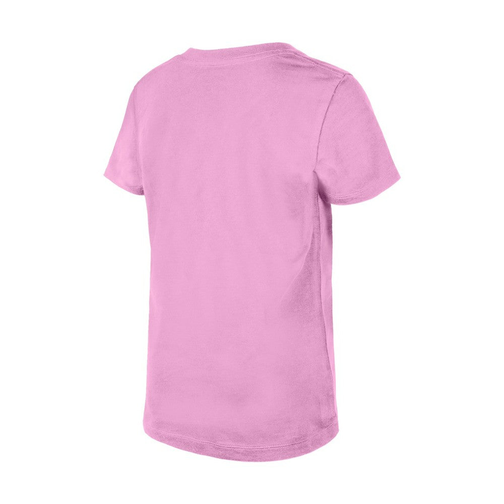 Chicago Blackhawks New Era Girl's Youth Flip Sequin V-Neck T-Shirt - Pink - NHL