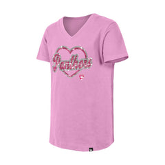 Florida Panthers New Era Girl's Youth Flip Sequin V-Neck T-Shirt - Pink - NHL