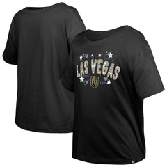 Vegas Golden Knights New Era Girl's Youth Flip Sequin T-Shirt - Black - NHL