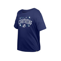 Tampa Bay Lightning New Era Girl's Youth Flip Sequin T-Shirt - Blue - NHL