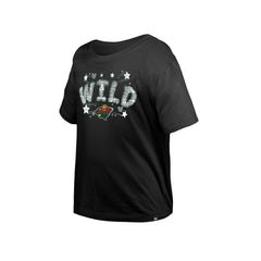 Minnesota Wild New Era Girl's Youth Flip Sequin T-Shirt - Black - NHL