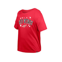 Detroit Red Wings New Era Girl's Youth Flip Sequin T-Shirt - Red - NHL