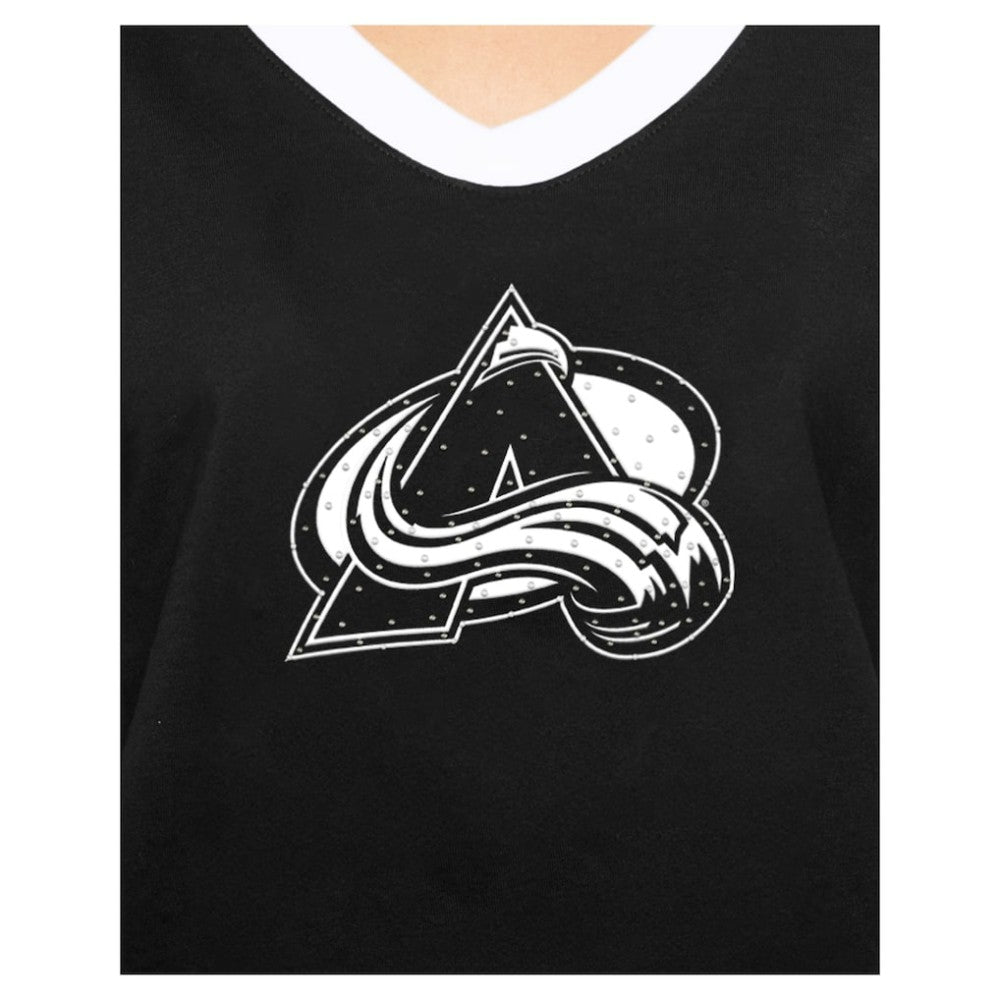 Colorado Avalanche New Era Women's Game Day Rhinestuds T-Shirt - Black - NHL