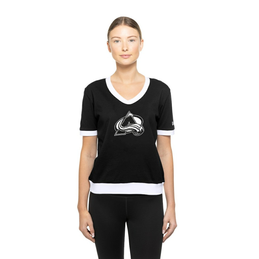 Colorado Avalanche New Era Women's Game Day Rhinestuds T-Shirt - Black - NHL
