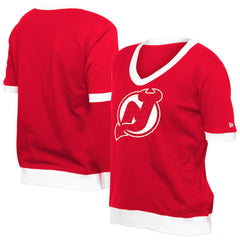 New Jersey Devils New Era Women's Game Day Rhinestuds T-Shirt - Red - NHL