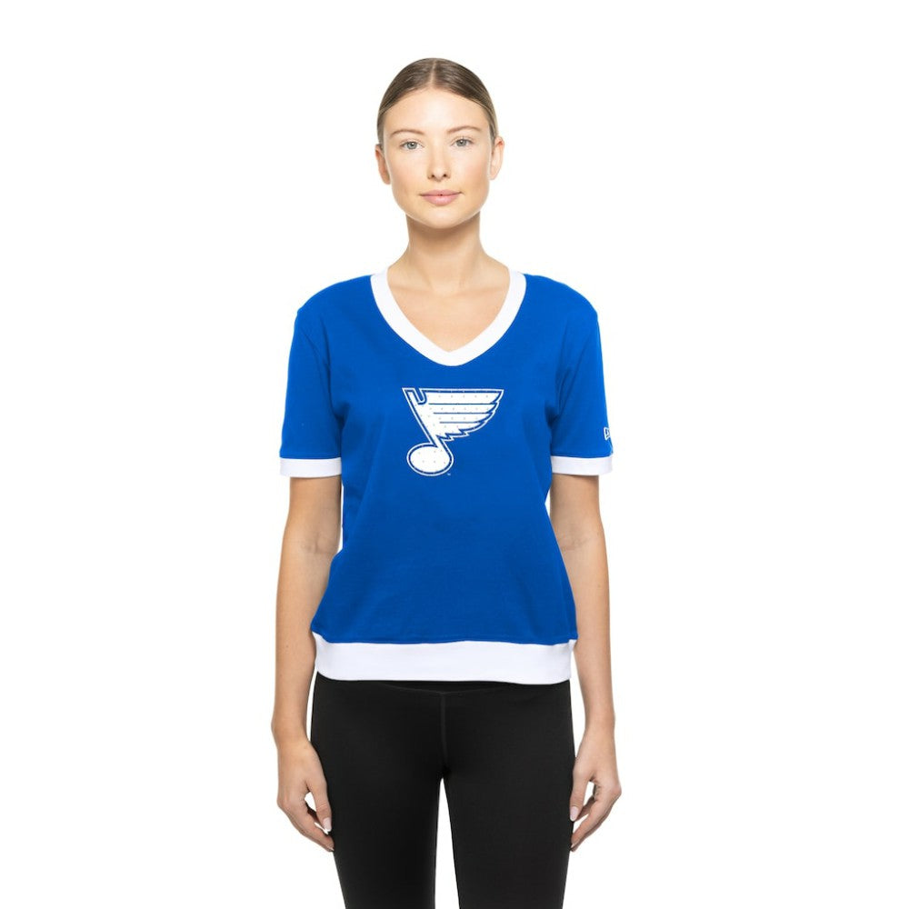 St. Louis Blues New Era Women's Game Day Rhinestuds T-Shirt - Blue - NHL