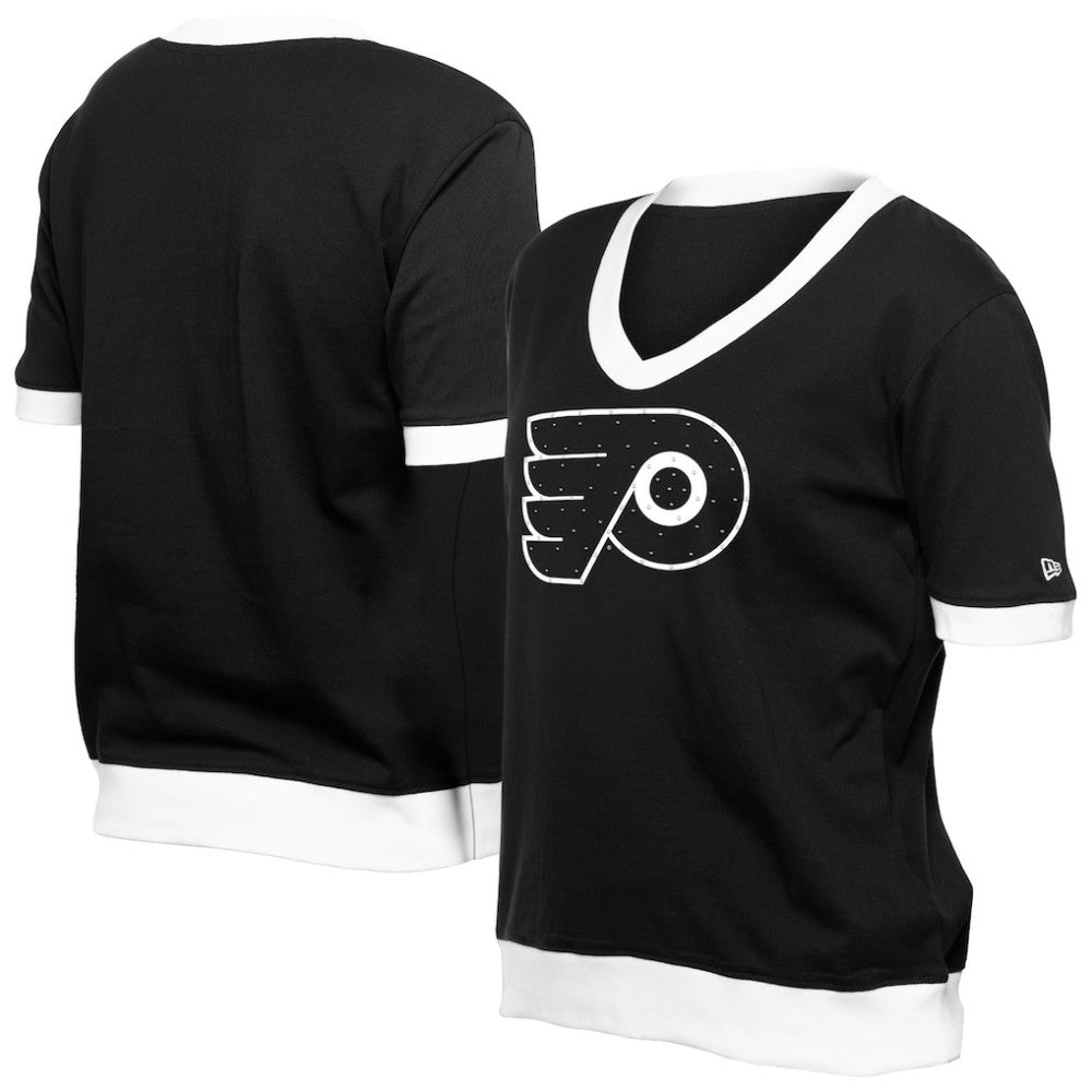 Philadelphia Flyers New Era Women's Game Day Rhinestuds T-Shirt - Black - NHL