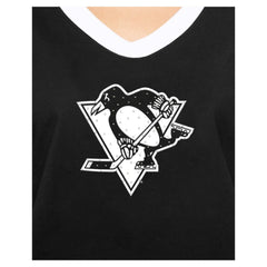 Pittsburgh Penguins New Era Women's Game Day Rhinestuds T-Shirt - Black - NHL