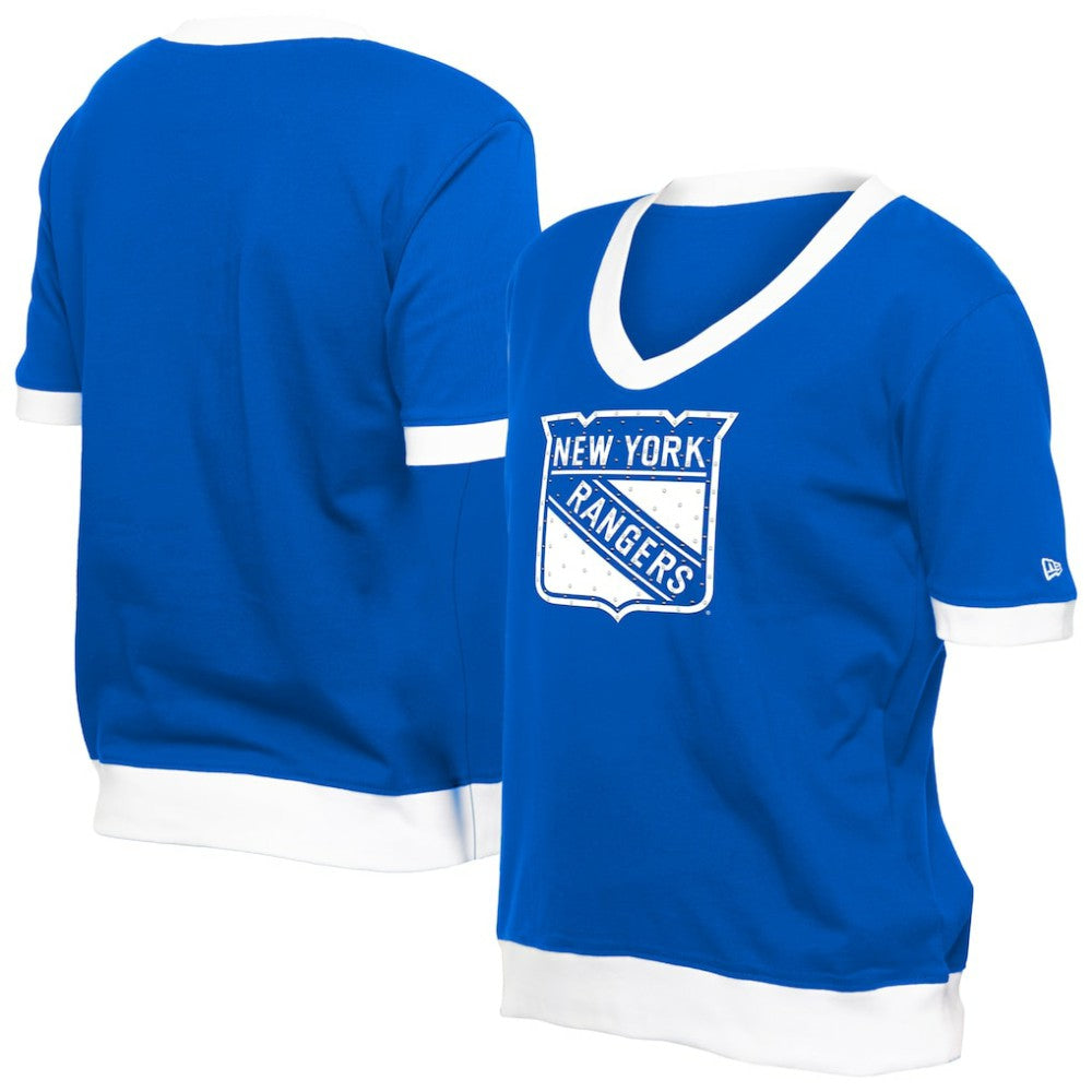 New York Rangers New Era Women's Game Day Rhinestuds T-Shirt - Blue - NHL