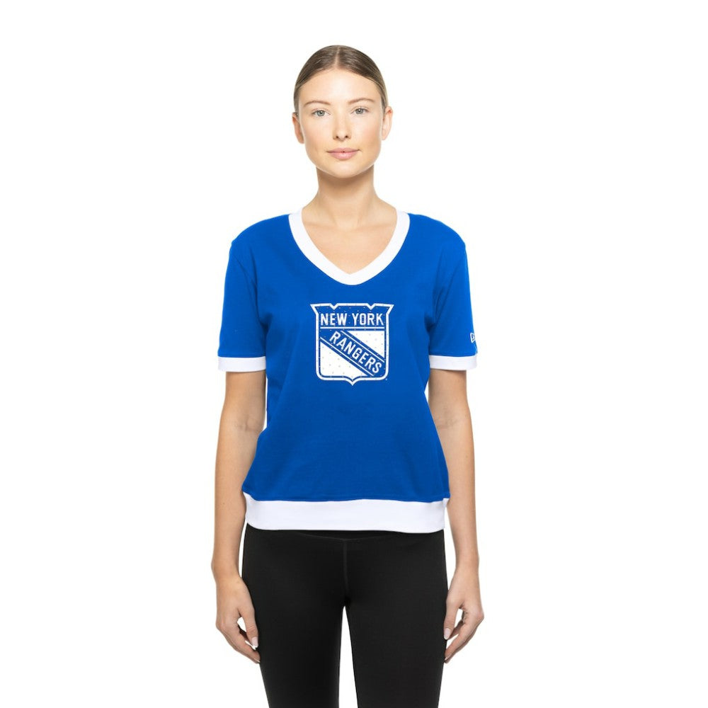 New York Rangers New Era Women's Game Day Rhinestuds T-Shirt - Blue - NHL