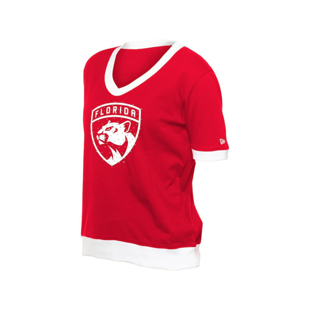 Florida Panthers New Era Women's Game Day Rhinestuds T-Shirt - Red - NHL