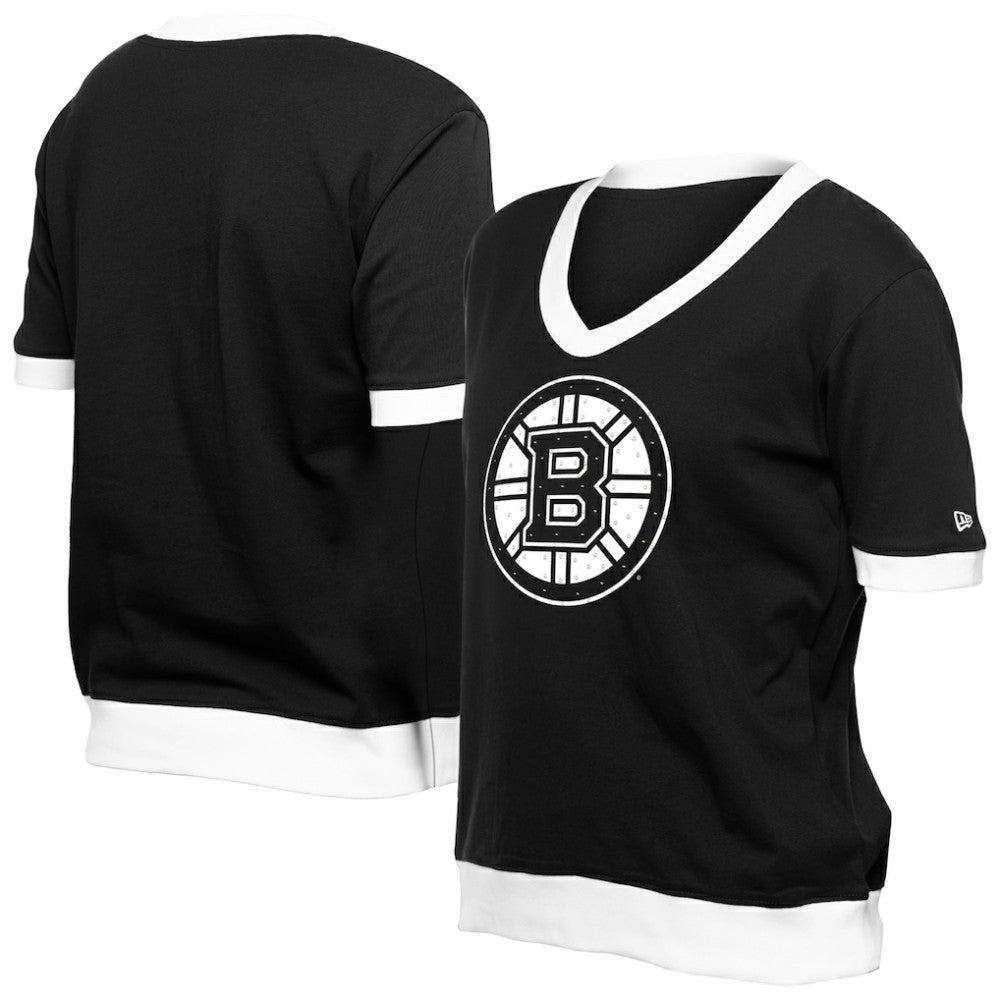Boston Bruins New Era Women's Game Day Rhinestuds T-Shirt - Black - NHL