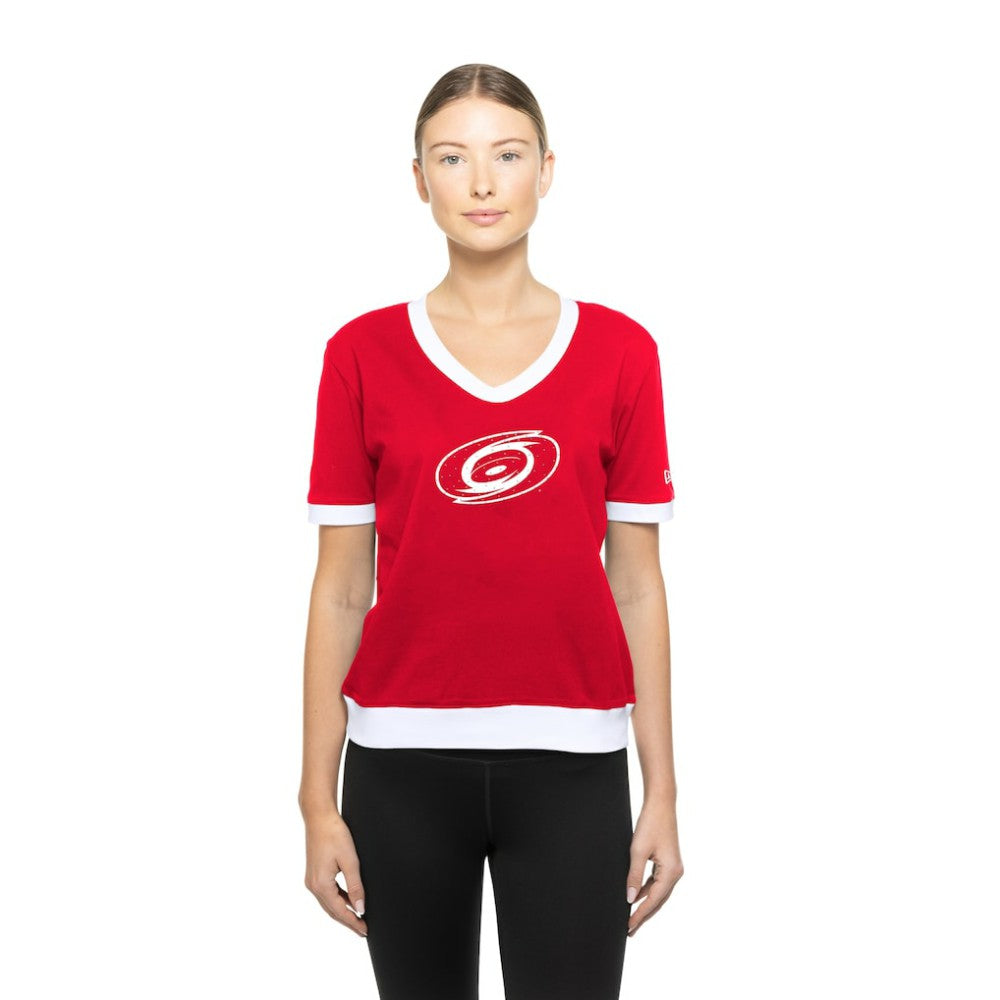 Carolina Hurricanes New Era Women's Game Day Rhinestuds T-Shirt - Red - NHL