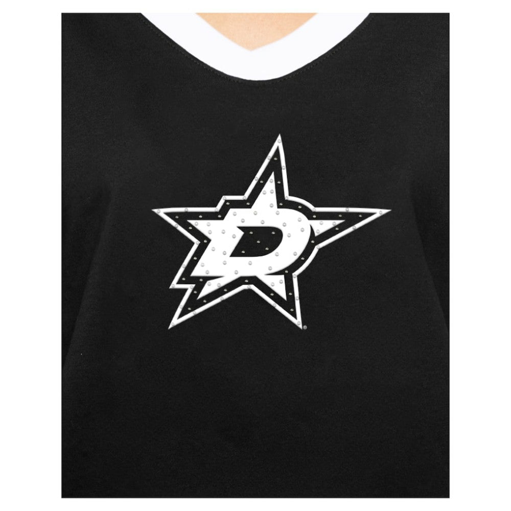 Dallas Stars New Era Women's Game Day Rhinestuds T-Shirt - Black - NHL