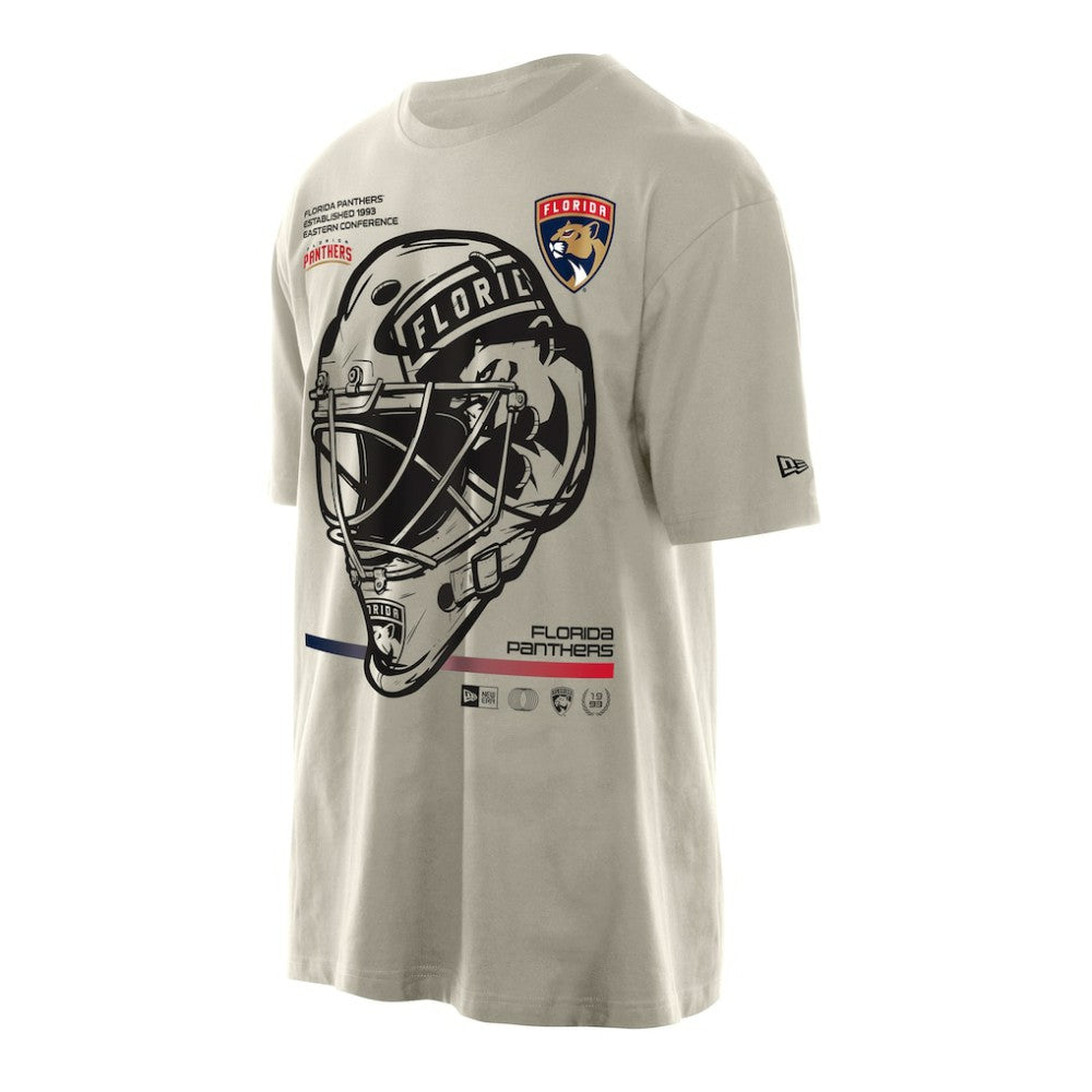 Florida Panthers New Era Goalie Mask T-Shirt - Cream - NHL