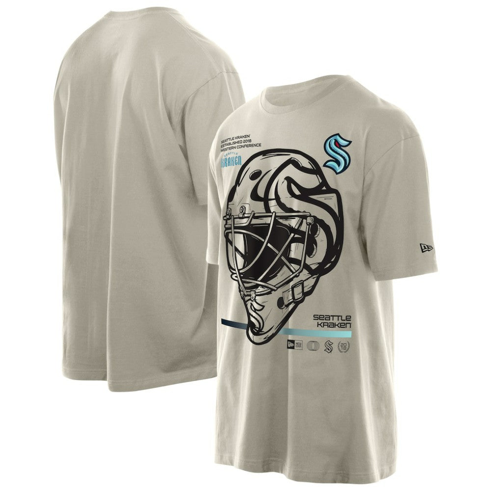 Seattle Kraken New Era Goalie Mask T-Shirt - Tan - NHL