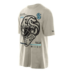 Seattle Kraken New Era Goalie Mask T-Shirt - Tan - NHL