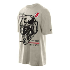 New Jersey Devils New Era Goalie Mask T-Shirt - Tan - NHL