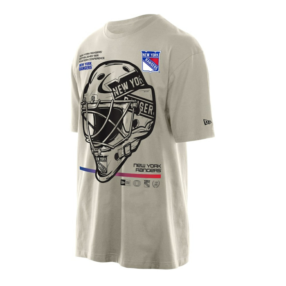 New York Rangers New Era Goalie Mask T-Shirt - Tan - NHL