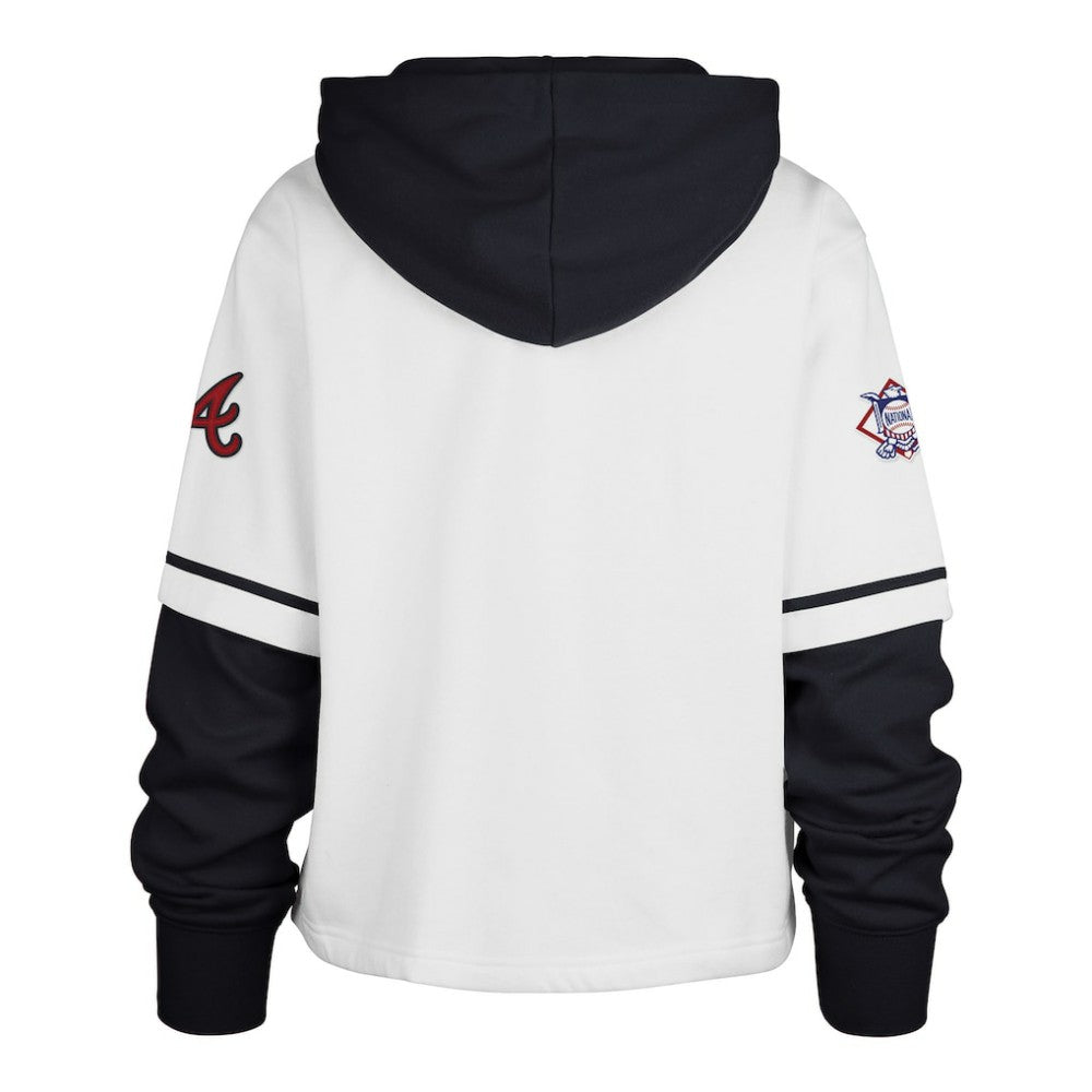 Atlanta Braves '47 Women's Trifecta Shortstop Cropped Pullover Hoodie - MLB