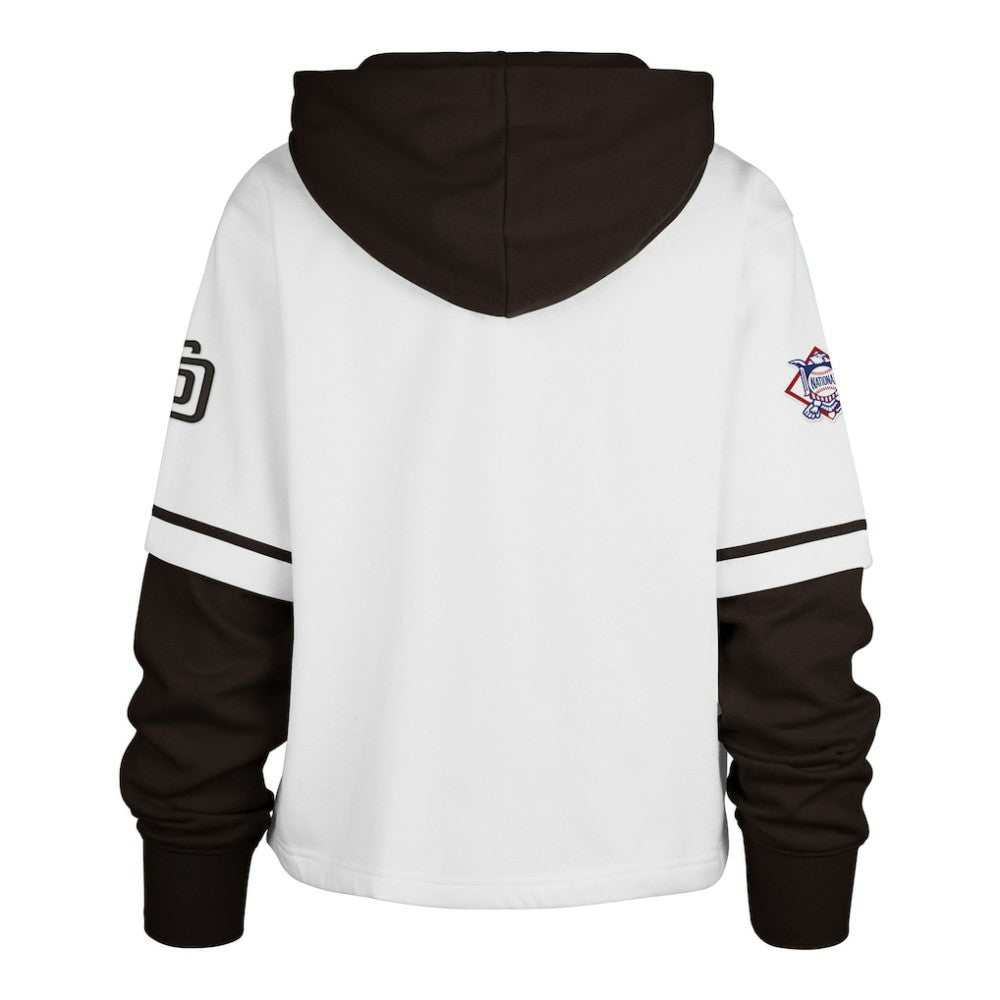 San Diego Padres '47 Women's Trifecta Shortstop Cropped Pullover Hoodie - MLB